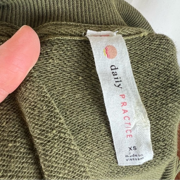 Anthropologie Daily Practice quarter zip sweatshirt Dress Olive Green size XS - Picture 4 of 5